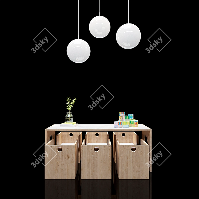 Playful Kids Furniture Set 3D model image 2