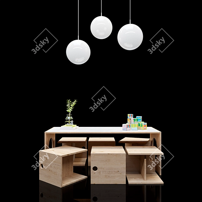 Playful Kids Furniture Set 3D model image 3