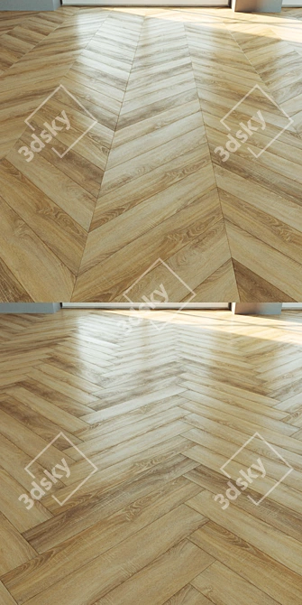 Natural Wood Parquet Flooring 3D model image 3