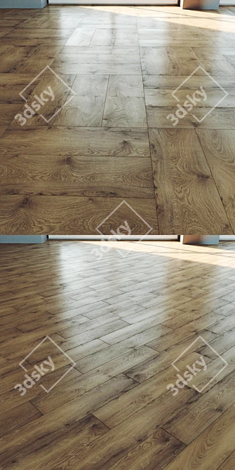 Natural Wood Parquet Flooring 3D model image 2