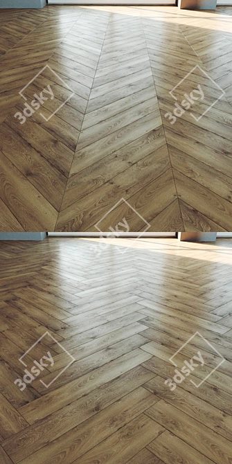 Natural Wood Parquet Flooring 3D model image 3