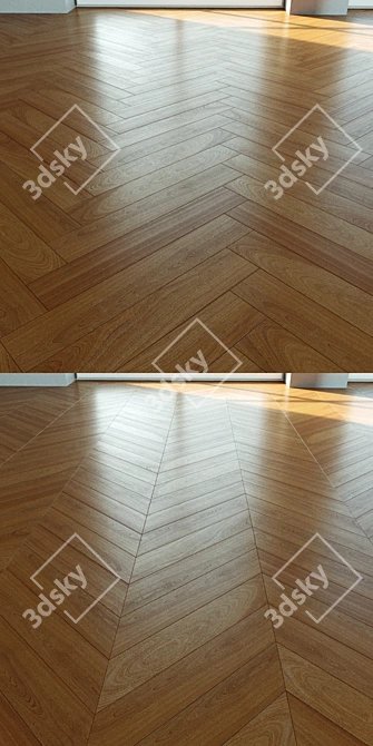 Title: Natural Wood Parquet Flooring 3D model image 2