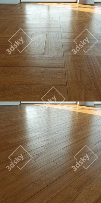 Title: Natural Wood Parquet Flooring 3D model image 3