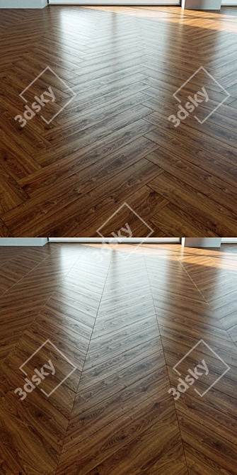 Natural Wood Parquet Tiles 3D model image 3