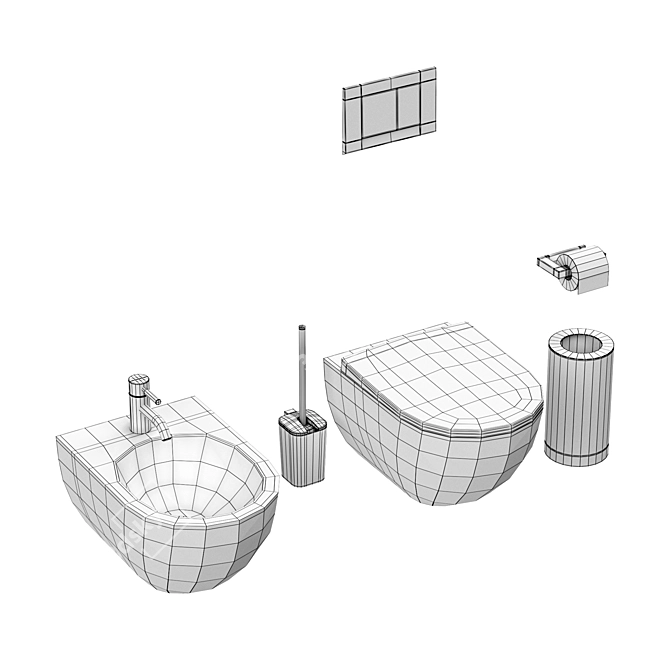 Modern and Hygienic: KERAMAG ACANTO Toilet & Bidet 3D model image 3