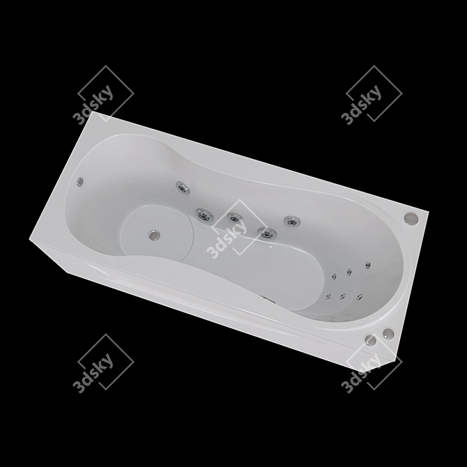 Luxury AquaTek Acrylic Bathtub 3D model image 2