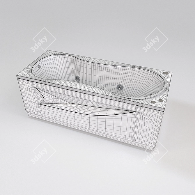 Luxury AquaTek Acrylic Bathtub 3D model image 3