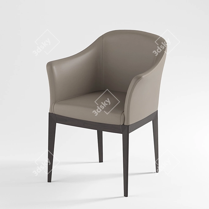 Elegant Leather Armchair 3D model image 1