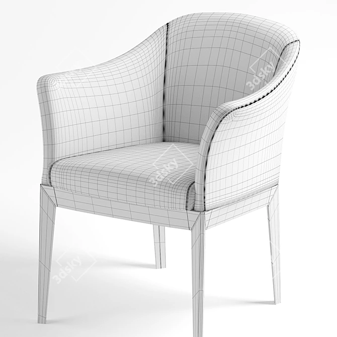 Elegant Leather Armchair 3D model image 2