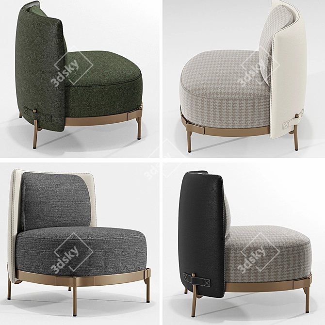 Nendo Tape Armchair: Elegantly Unique Seating 3D model image 1