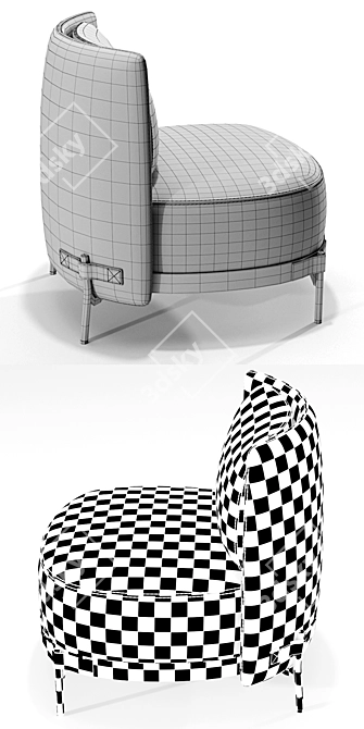 Nendo Tape Armchair: Elegantly Unique Seating 3D model image 3