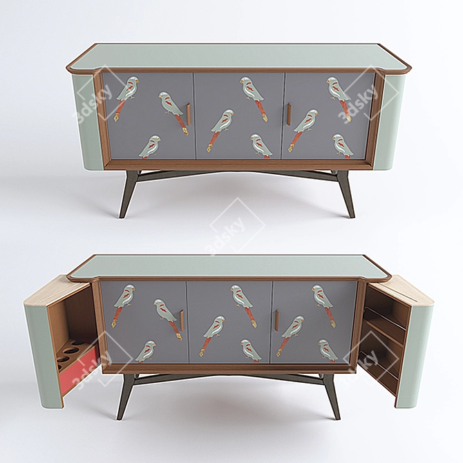 Vintage Mid-Century Lucy Turner Chest 3D model image 1