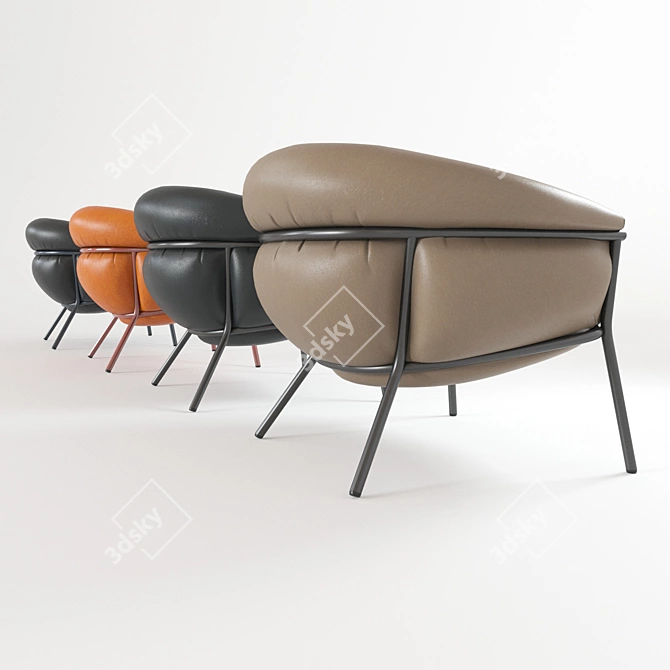 Grasso Leather Armchair: Stylish Design, Premium Comfort 3D model image 2