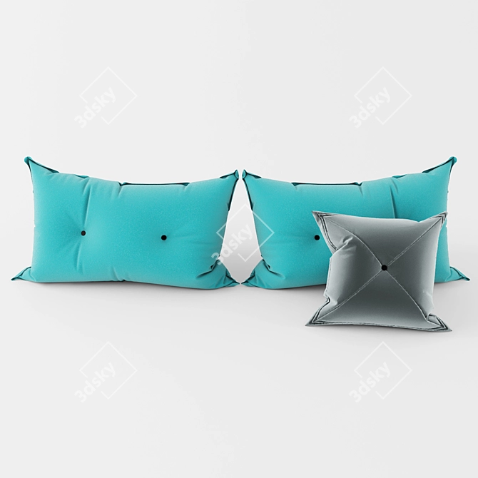 Title: Buttoned Decorative Pillows 3D model image 1