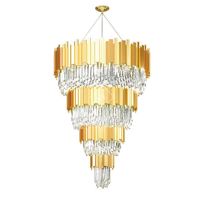 Luxurious Empire Suspension Chandelier 3D model image 1