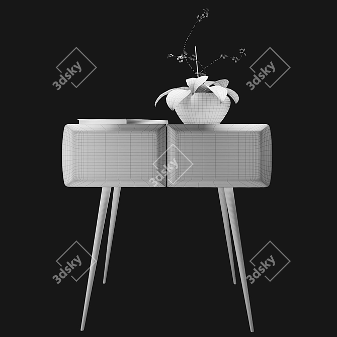 Sleek Baxter Bedside Table 3D model image 2