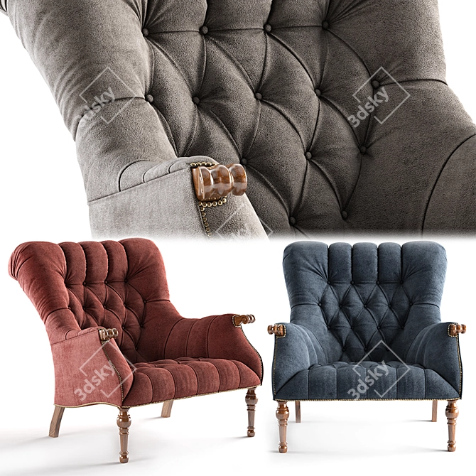 Elegant Leopold Chair 3D model image 1