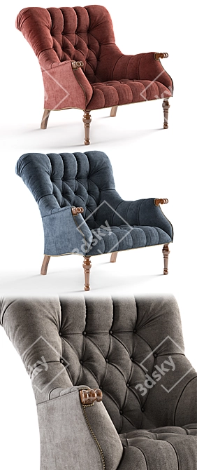 Elegant Leopold Chair 3D model image 2