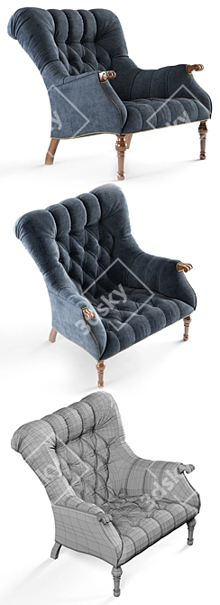 Elegant Leopold Chair 3D model image 3