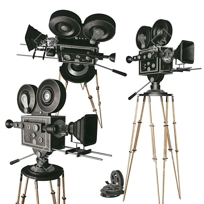 Classic Filmmaker's Dream: Vintage Movie Camera 3D model image 1