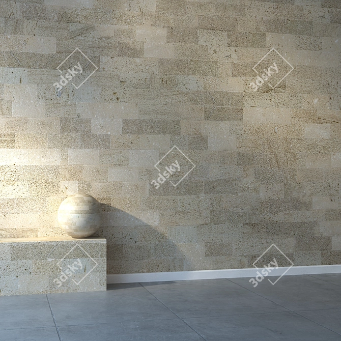 Luxury Travertine Tiles 3D model image 2