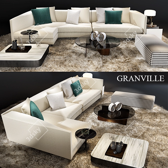 Minotti Granville 04: Sleek Luxury Sofa 3D model image 1