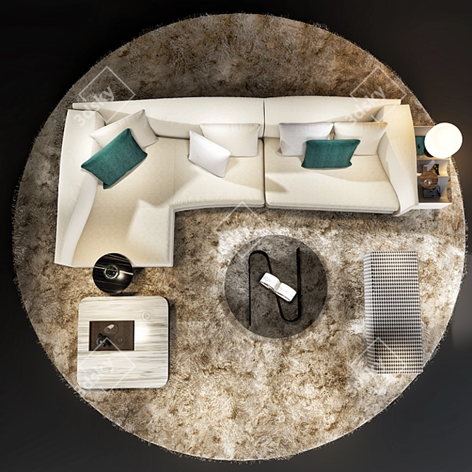 Minotti Granville 04: Sleek Luxury Sofa 3D model image 2