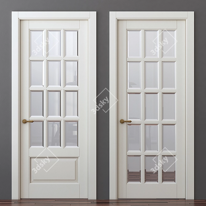 TOSCANA GRIGLIATO Collection: Elegant Enamel-Bathed Beech Wood Doors 3D model image 1