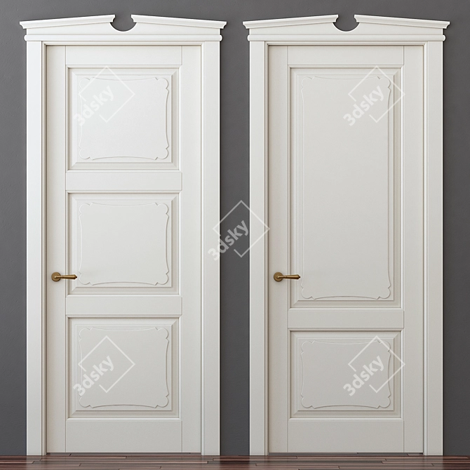 Elegant Toscana Collection: 6323/6329 Solid Beech Wood Doors 3D model image 1