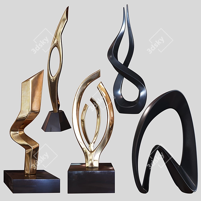 Title: Dynamic Sculptures by Burlini and Kagan 3D model image 1