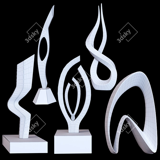 Title: Dynamic Sculptures by Burlini and Kagan 3D model image 2