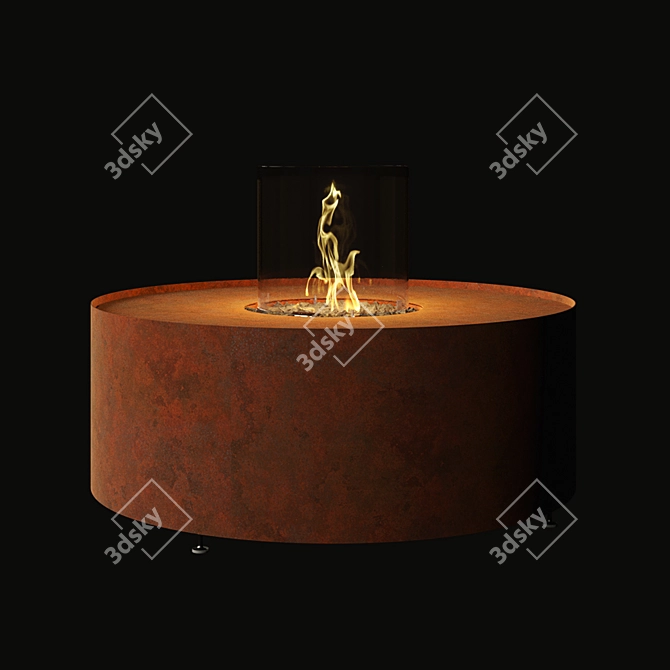 Modern Geometry Outdoor Fire Pit 3D model image 1