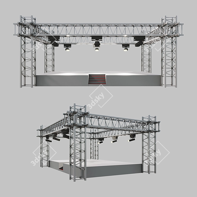 Modular Stage: Quick Setup & Disassembly 3D model image 1