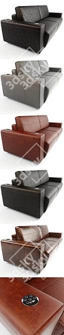 Premium Leather Sofa 3D model image 3