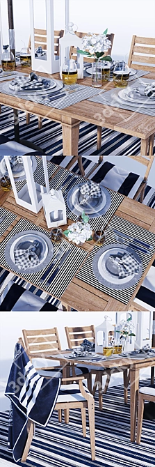 Belmont Outdoor Dining Set 3D model image 2