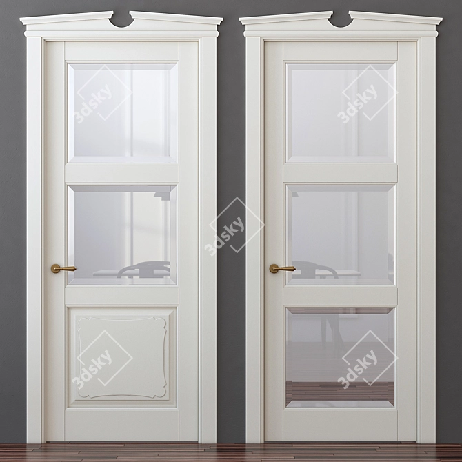 TOSCANA Plano Solid Beech Wood Door 3D model image 1