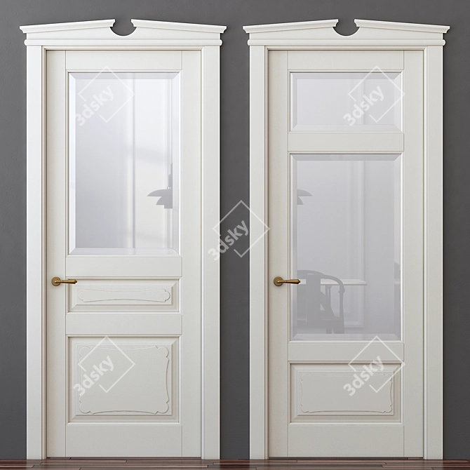 Modern Elegance: Toscana Plano Wood Door 3D model image 1