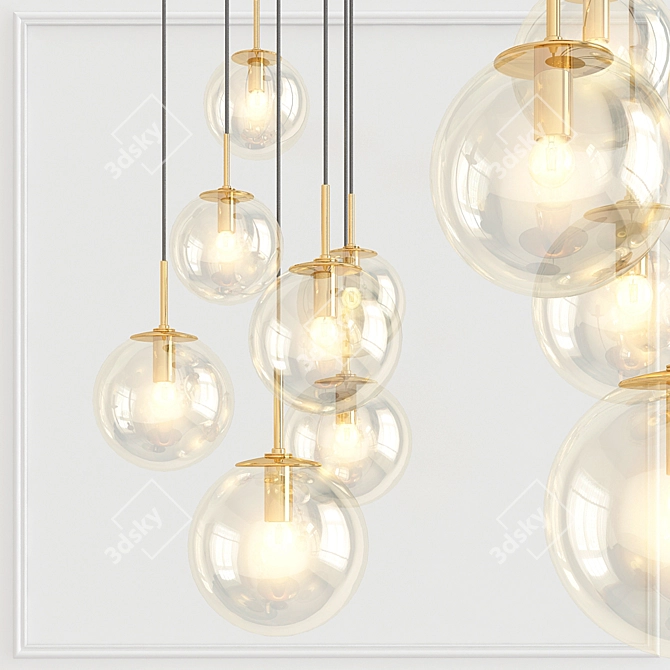 Limburg Glass Ceiling Lamp 3D model image 1