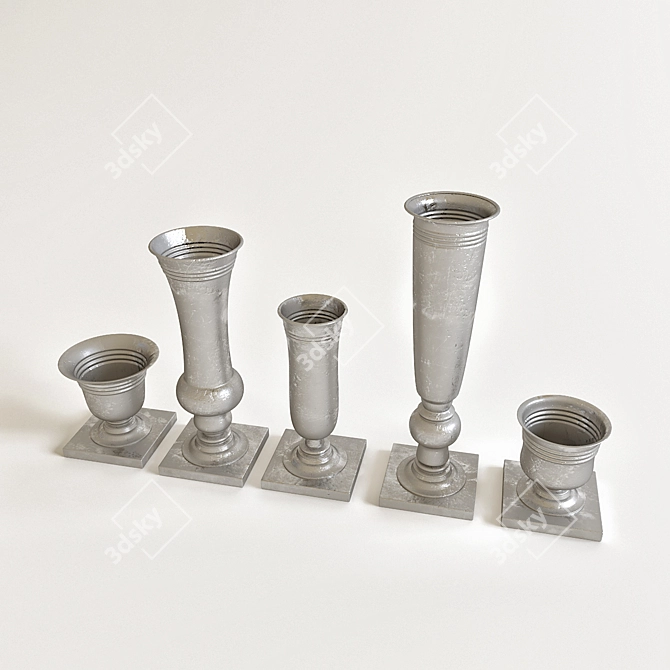 Elegant Roman-inspired Vases 3D model image 1
