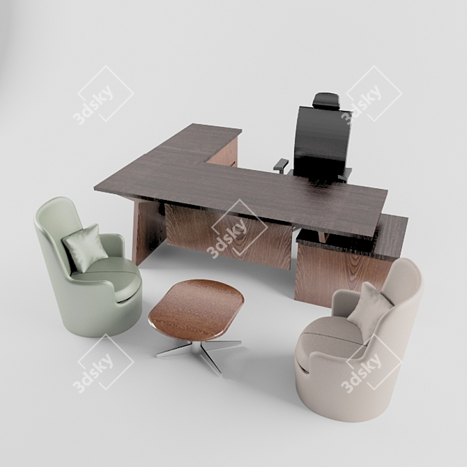 Burotime Max 2012 Office Desk 3D model image 2