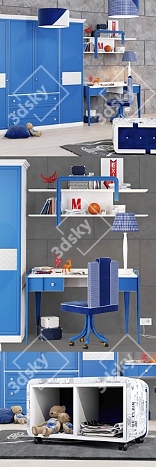 Ferretti Happy Night COMPOSIZIONE 501 - Complete Kids Furniture Set 3D model image 2