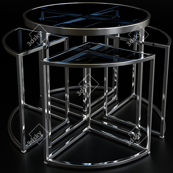 Modern Glass Coffee Table 3D model image 1