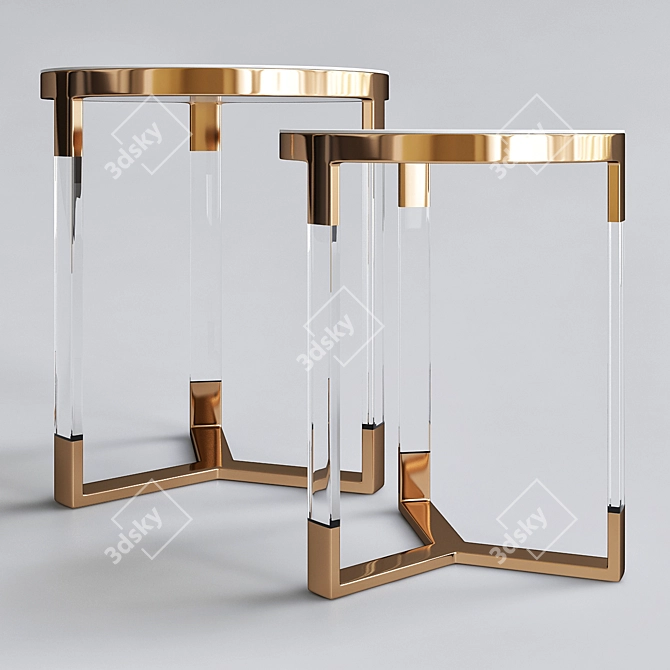 Artisanal Murano Glass Tables 3D model image 1