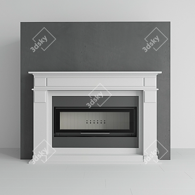 Panoramic Kratki MB 100 Fireplace 3D model image 1