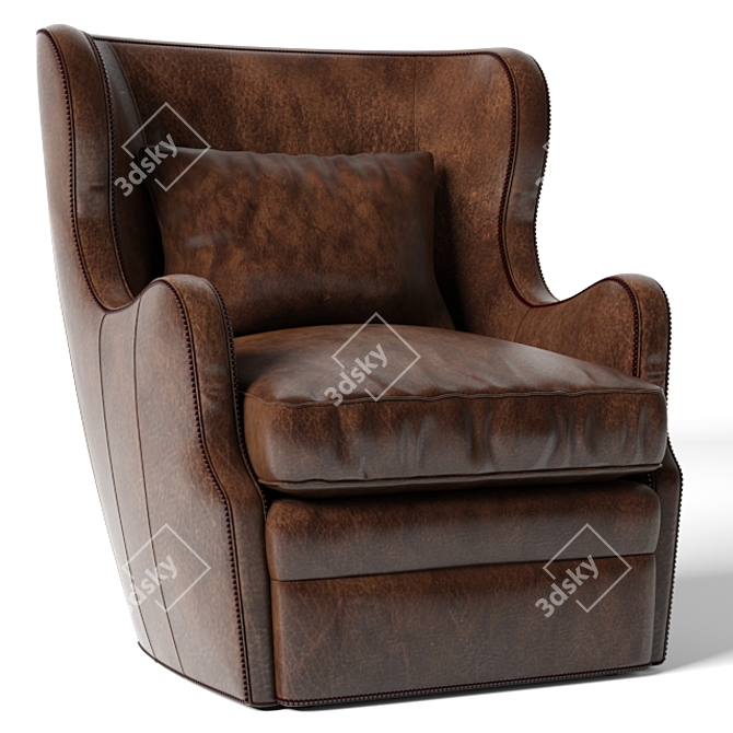 Elegant Wellington Swivel Club Chair 3D model image 1