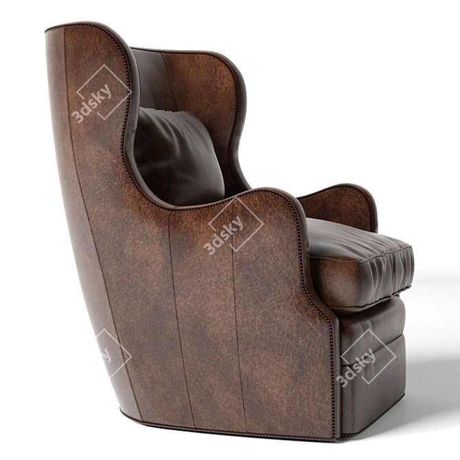 Elegant Wellington Swivel Club Chair 3D model image 2