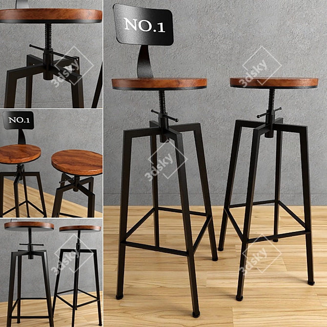 Sleek Espresso Seating: Coffee Shop Chair 3D model image 1
