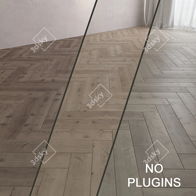 French Fir Parquet Board: High-Quality Textures, Oak Variations, FSC-Certified 3D model image 1