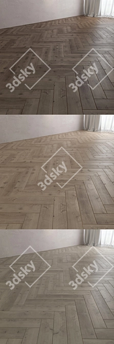 French Fir Parquet Board: High-Quality Textures, Oak Variations, FSC-Certified 3D model image 2