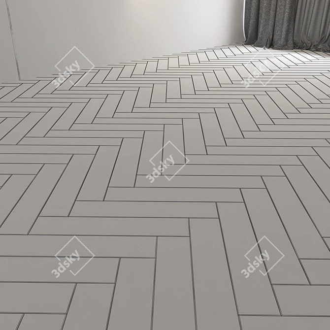 French Fir Parquet Board: High-Quality Textures, Oak Variations, FSC-Certified 3D model image 3